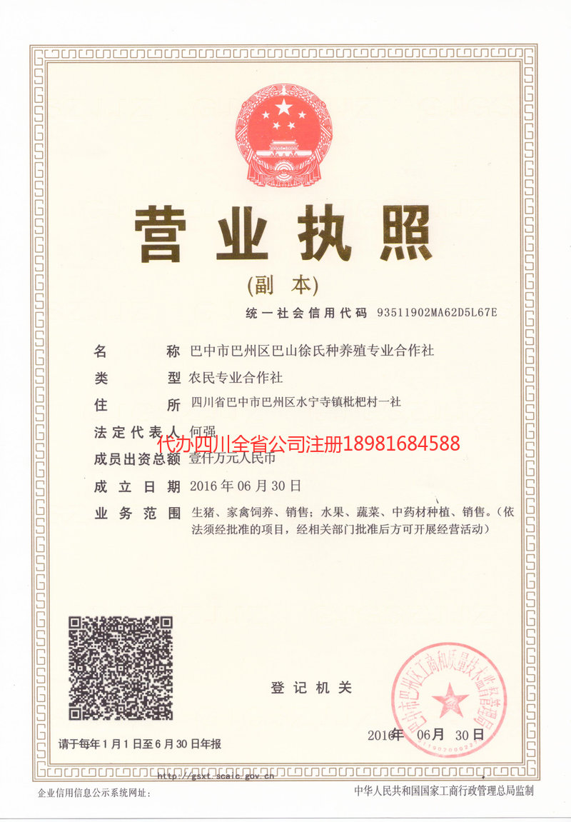 宝兴宝兴巴山徐氏种养殖专业合作社